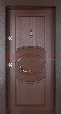 Коричневая входная дверь c МДФ панелью ЧД-36 в частный дом в Щербинке