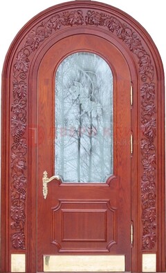 Толстая металлическая арочная дверь со стеклом ДА-20 в Дмитрове