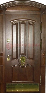 Хорошая стальная арочная дверь с декоративным элементом ДА-23 в Щербинке