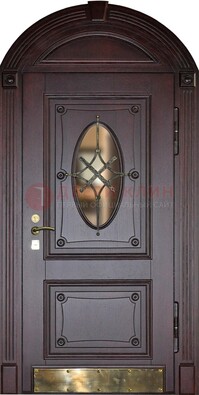 Арочная металлическая дверь с виноритом ДА-38 в Щербинке
