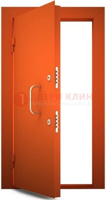 Оранжевая стальная бронированная дверь с нитроэмалью ДБ-2 в Щербинке