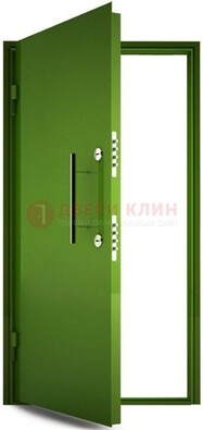 Зеленая металлическая бронированная дверь ДБ-8 в Щербинке