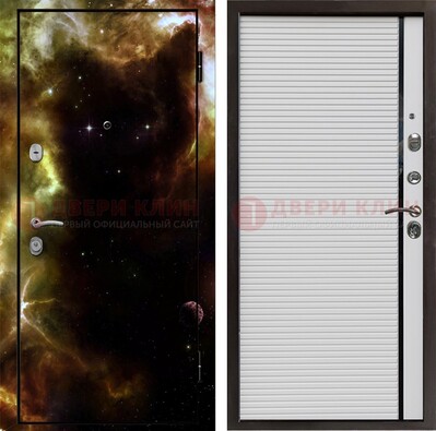 Стальная дверь с фотопечатью космоса ДФ-14 в Щербинке