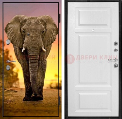 Металлическая дверь с фотопечатью слона ДФ-30 в Щербинке