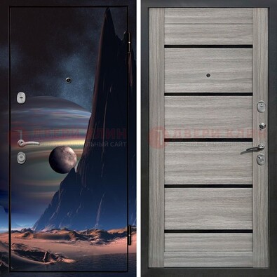 Стальная дверь с фотопечатью космоса ДФ-49 в Щербинке