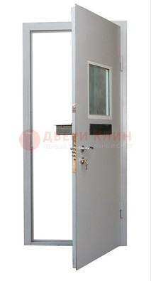 Белая металлическая дверь в кассу ДКС-1 в Щербинке