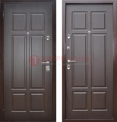 Темная металлическая дверь с МДФ ДМ-152 в Можайске