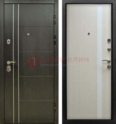 Морозостойкая темная металлическая дверь с МДФ ДМ-164 в Щербинке