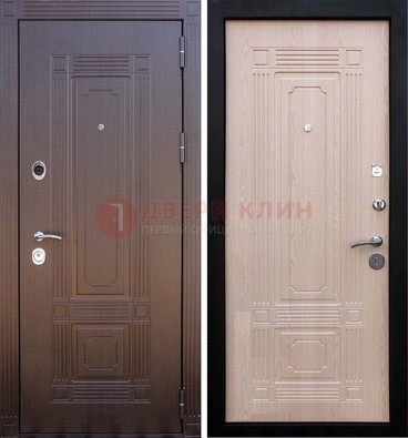 Коричневая входная дверь с МДФ ДМ-173 для кирпичного дома в Щербинке