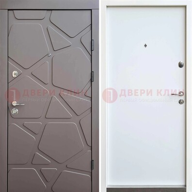Серая входная дверь с филенчатой МДФ ДМ-216 в Щербинке