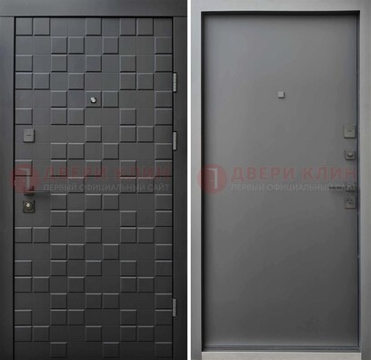 Темная стальная филенчатая дверь с МДФ ДМ-221 в Щербинке