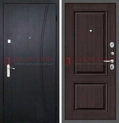 Темная стальная дверь с МДФ панелями ДМ-362 в Щербинке