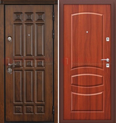 Темная металлическая дверь с МДФ и узором ДМ-364 в Мурманске