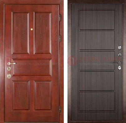 Красная металлическая дверь с МДФ в квартиру ДМ-387 в Щербинке