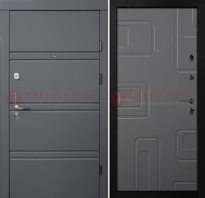 Серая металлическая дверь с МДФ в квартиру ДМ-485 в Щербинке