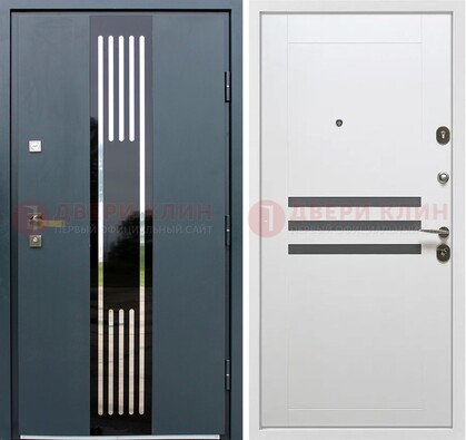 Темная квартирная дверь с разными МДФ ДМ-504 в Щербинке