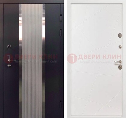 Темная металлическая дверь в квартиру МДФ с двух сторон ДМ-512 в Щербинке