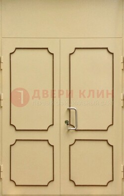 Светлая двухстворчатая дверь для загородного дома с МДФ ДМ-534 в Щербинке