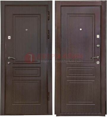 Антивандальная коричневая железная дверь с МДФ ДМ-61 в Щербинке