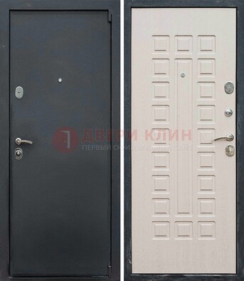 Черная металлическая дверь с порошковым покрытием ДП-101 в Щербинке