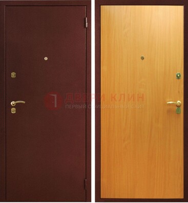 Коричневая железная дверь с порошковым окрасом ДП-139 в Красноармейске