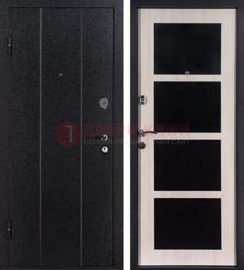 Черная металлическая дверь с порошковым напылением ДП-176 в Щербинке