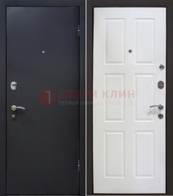 Черная металлическая дверь с порошковым покрытием ДП-193 в Щербинке