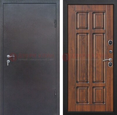 Темная входная дверь с порошковым покрытием с МДФ панелью ДП-235 в Щербинке