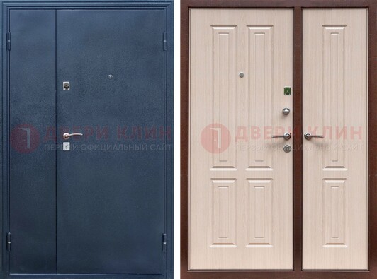 Двустворчатая стальная дверь с порошковым напылением и МДФ ДП-239 в Щербинке
