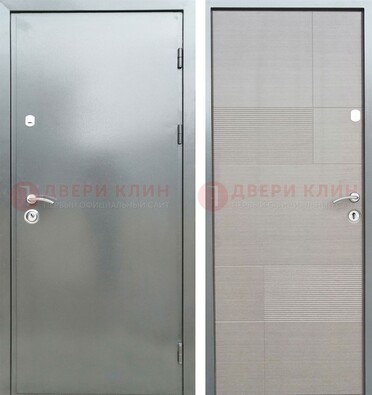 Металлическая серая дверь с порошковым покрытием и серым МДФ внутри ДП-250 в Щербинке