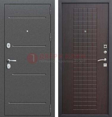 Металлическая дверь с порошковым покрытием и МДФ Махагон ДП-254 в Щербинке