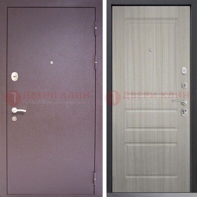 Темная стальная дверь с порошковым окрасом и МДФ ДП-310 в Щербинке