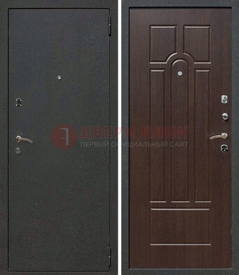 Черная металлическая дверь с порошковым окрасом ДП-47 в Щербинке