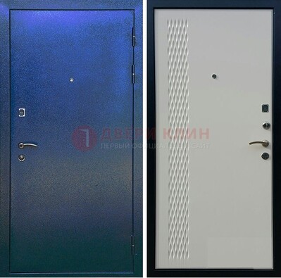 Синяя железная дверь с порошковым напылением ДП-49 в Егорьевске
