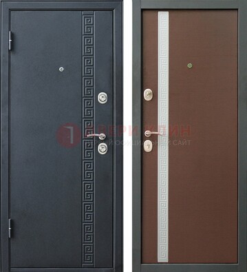 Черная стальная дверь с порошковым напылением ДП-9 в Саратове