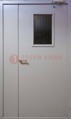Белая железная дверь ДПД-4 в Щербинке