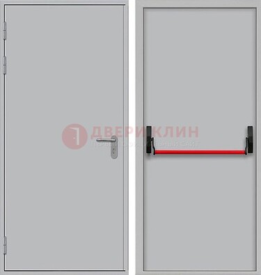 Белая металлическая противопожарная дверь с длинной ручкой ДПП-14 в Щербинке