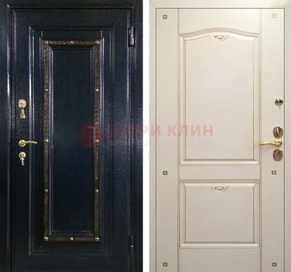 Парадная дверь с золотистым декором ДПР-3 в квартиру в Щербинке