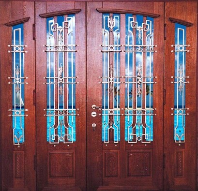 Парадная дверь со вставками из стекла ДПР-55 с шумоизоляцией в Щербинке