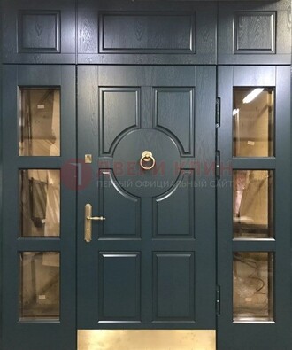 Стальная парадная дверь ДПР-64 со стеклопакетом в Щербинке