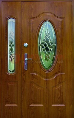 Парадная дверь со стеклянными вставками ДПР-73 для дома в Щербинке