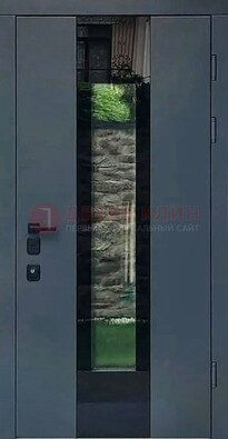 Современная дверь со стеклом для коттеджа ДС-40 в Щербинке