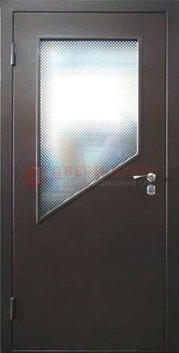 Стальная дверь со стеклом ДС-5 в кирпичный коттедж в Щербинке
