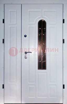 Входная дверь Винорит со стеклом в белом цвете ДСК-277 в Щербинке