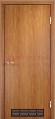Светлая техническая дверь с вентиляционной решеткой ДТ-1 в Щербинке