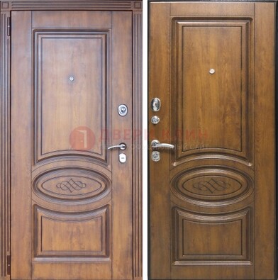 Коричневая металлическая дверь с виноритом ДВТ-10 в Луховицах