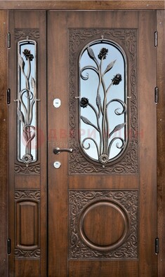 Железная дверь с виноритом и ковкой ДВТ-180 в Щербинке