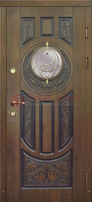 Одностворчатая входная дверь с виноритом и стеклом ДВТ-193 в Щербинке