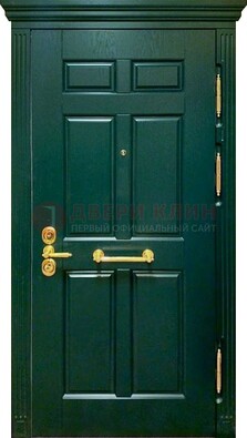 Классическая зеленая дверь с виноритом на улицу ДВТ-248 в Щербинке