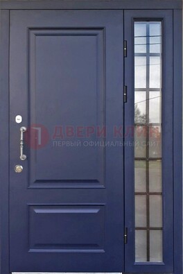 Синяя дверь с виноритом и стеклянными вставками  ДВТ-79 в Щербинке